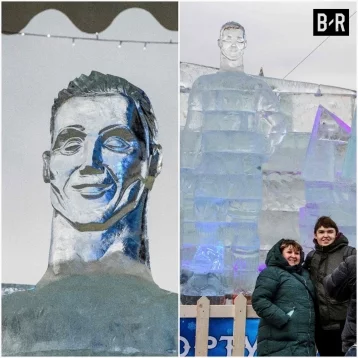 Фото: Европейцев рассмешила ледяная статуя Криштиану Роналду в Москве 1