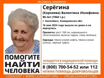 Фото: В Кузбассе без вести пропала 80-летняя пенсионерка 1