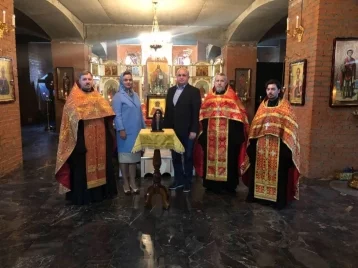 Фото: Сергей Цивилёв побывал с женой в строящемся храме святой великомученицы Варвары 1