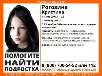 Фото: В Кузбассе пропала 11-летняя девочка 1