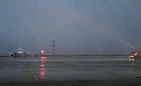 Пожарные машины облили самолёт из Екатеринбурга в аэропорту Кемерова
