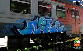 В Кузбассе четыре подростка расписали граффити вагоны электричек