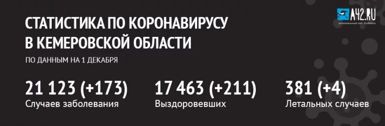 Фото: Коронавирус в Кемеровской области: актуальная информация на 1 декабря 1