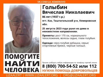 Фото: В Кузбассе бесследно пропал 86-летний мужчина 1