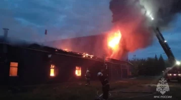 Фото: В Псковской области загорелся цех, внутри которого находятся баллоны с пропаном  1