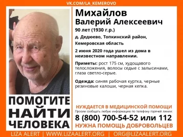 Фото: В Кузбассе пропал 90-летний мужчина 1