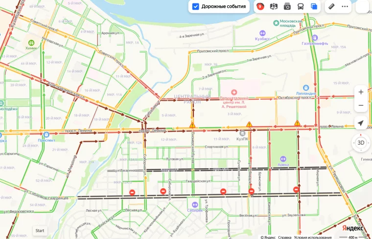 Скриншот: Яндекс.Пробки 