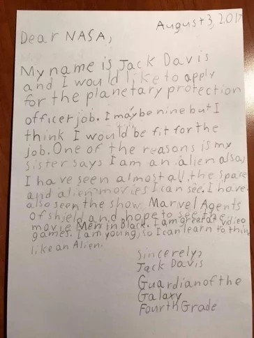 Фото: «Я научусь думать, как пришелец»: 9-летний мальчик откликнулся на вакансию NASA 2