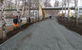 В Кемерове прокладывают пешеходные тротуары на улице Терешковой