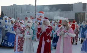 В Новокузнецке прошёл парад Дедов Морозов и Снегурочек