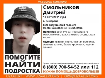 Фото: 13-летний мальчик пропал в Кемерове в День шахтёра 1