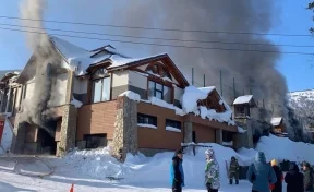В гараже отеля в Шерегеше произошёл пожар