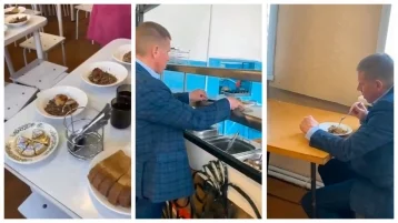 Фото: Мэр кузбасского города пообедал в школьной столовой: родители пожаловались, что детей «невкусно кормят» 1