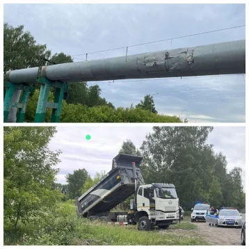 Фото: В Кемерове грузовик повредил тепломагистраль: возможно ограничение подачи горячей воды 1