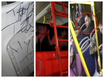 Фото: В Новокузнецке ищут вандала, разрисовавшего троллейбус 1