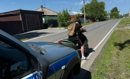 В Кузбассе 15-летний подросток на мопеде попался инспекторам ГАИ