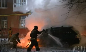 В Кузбассе полностью сгорел автомобиль по неизвестной причине