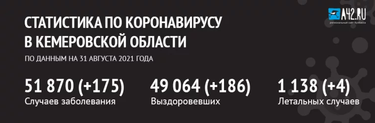 Фото: Коронавирус в Кемеровской области: актуальная информация на 31 августа 2021 1
