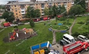 В Кемерове в многоквартирном доме на Ленина произошёл пожар