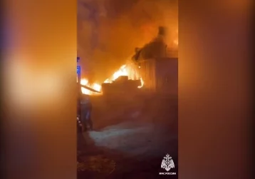 Фото: Крупный пожар тушат на деревообрабатывающем предприятии в Вологодской области 1