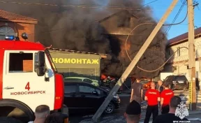 В Новосибирске загорелся автосервис, расположенный в частном доме