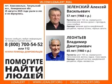 Фото: Двое мужчин пропали в лесу в Тисульском округе 1