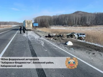 Фото: Три человека погибли на трассе Хабаровск — Владивосток в ДТП с фурой 1