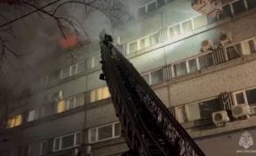 Опубликованы кадры с места тушения пожара в московском отеле 