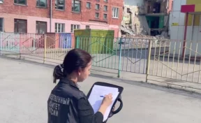 Опубликовано видео с места обрушения стены дворца творчества в Белове
