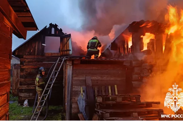 В Кемерове печь уничтожила частный дом, фото крупного пожара опубликовало МЧС