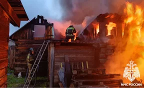 В Кемерове печь уничтожила частный дом, фото крупного пожара опубликовало МЧС