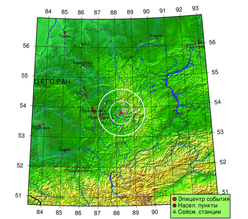 Магнитуда 3,7: второе за сутки землетрясение зафиксировали сейсмостанции в Кузбассе