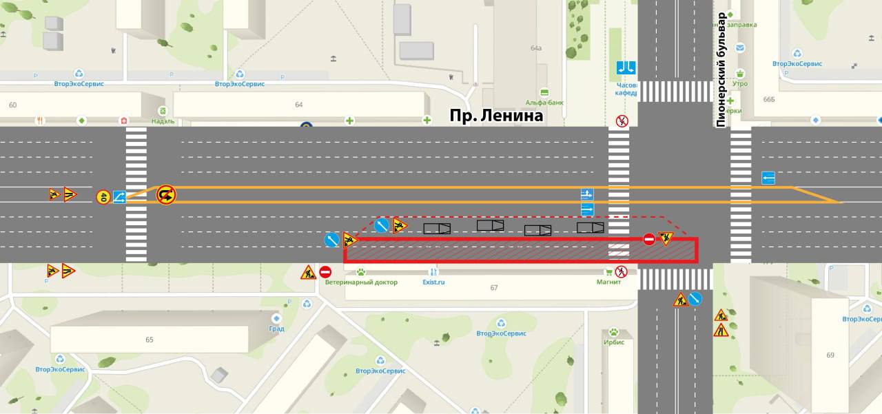 В Кемерове изменят движение на участке проспекта Ленина и маршрут автобуса №25а