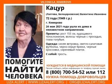 Фото: В Кемерове пропала 72-летняя женщина с тростью 1