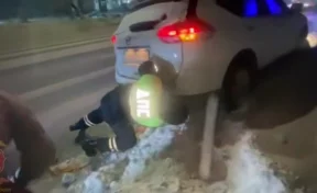 В Кемерове сотрудники Госавтоинспекции помогли застрявшему на обочине водителю