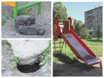Фото: «Это полное безобразие»: губернатора Кузбасса возмутили ямы на детской площадке 1