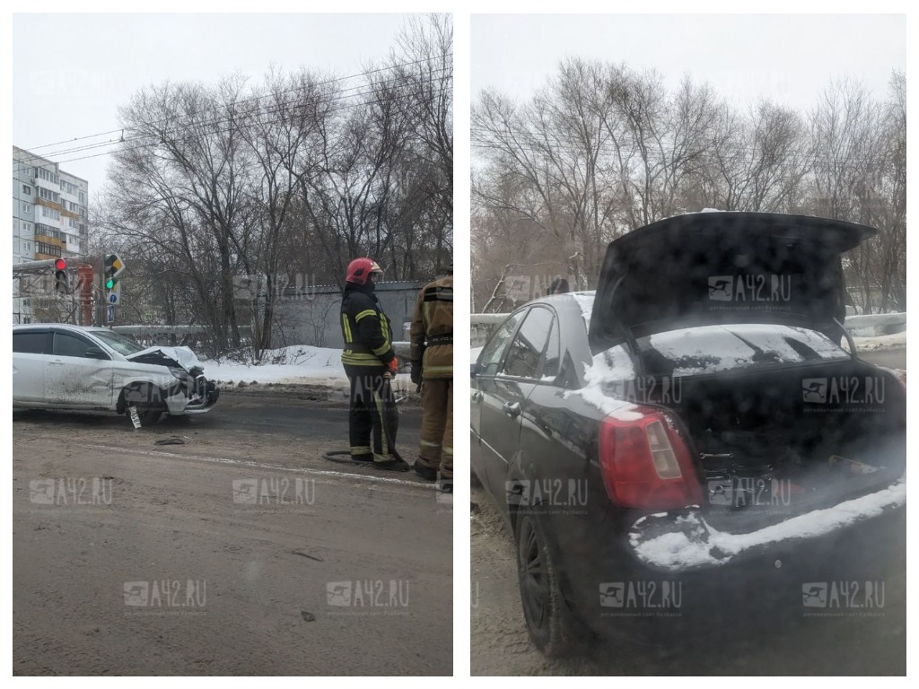 В Кемерове на улице Терешковой столкнулись три автомобиля