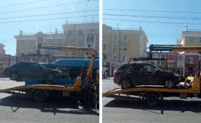 В Кемерове эвакуировали припаркованные на Советском проспекте машины