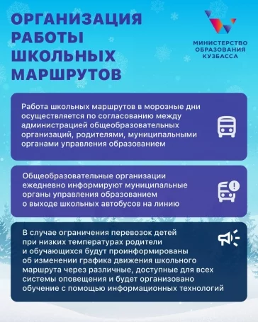 Фото: В минобре Кузбасса напомнили, при какой температуре школьники могут оставаться дома в мороз 2
