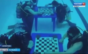 В Кемерове дайверы сыграли в шашки под водой