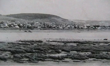Вид острова и деревни Красная, 1950 годы