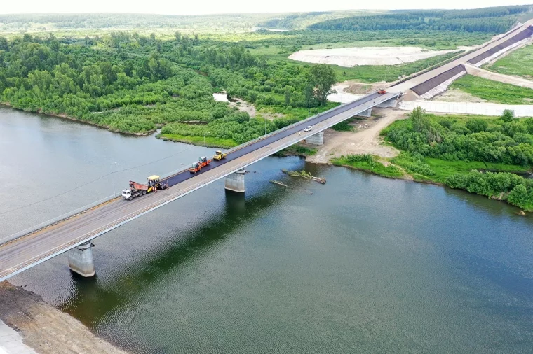 Фото: Строители обхода Мариинска приступили к завершающему этапу работ на мосту через Кию 2