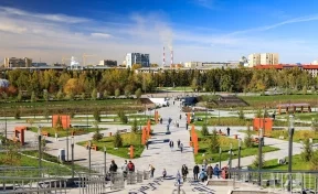 В Кемерове открыли новый парк с пешеходным мостом и памятником Невскому