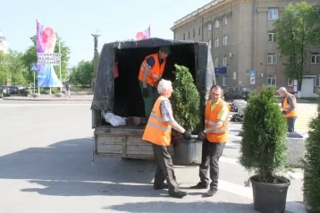 Фото: На площади Советов в Кемерове начали устанавливать вазоны с растениями 1