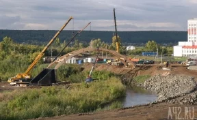 Строительство моста через Искитимку в Кемерове