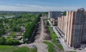 Мэр Кемерова показал на видео строительство продолжения улицы Марковцева с высоты птичьего полёта