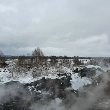 Фото: Замгубернатора побывал на месте работ по тушению горящего отвала под Новокузнецком 3