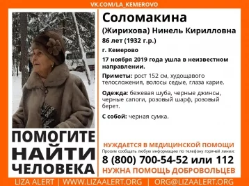 Фото: В Кемерове пропала 86-летняя женщина 1