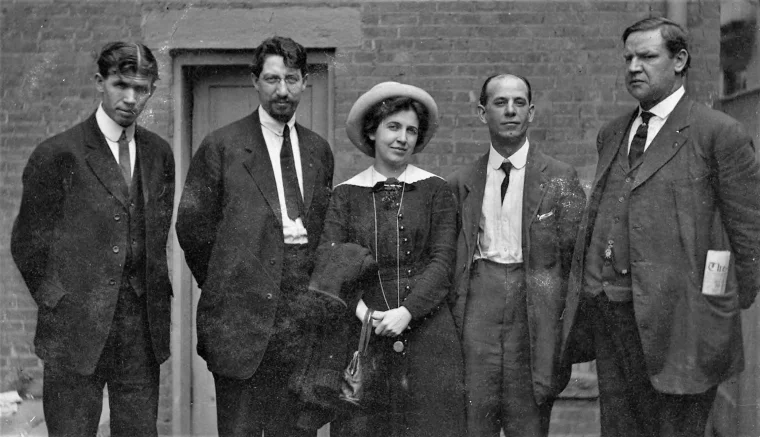 Лидеры забастовки рабочих шёлковой фабрики в Патерсоне, 1913 год