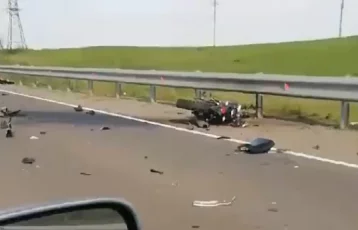 Фото: Смертельное ДТП с мотоциклистом на кузбасской трассе сняли на видео 1
